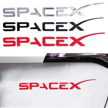 1 шт. Красный 3D Значок Spacex Модель 3 S X Y Наклейки Автомобильные Аксессуары Эмблема Задней Крышки Багажника Автомобиля