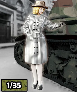 Фигурка из смолы 1/35 Модель стенда europe city woman в разобранном виде, Неокрашенный набор для сборки фигурок
