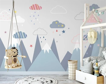 beibehang Ручная роспись в минималистичном стиле для детской комнаты мальчик девочка звездное небо долина леса детские обои papel de parede