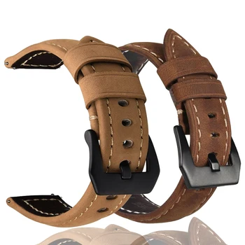 Кожаный ремешок для часов с рисунком Crazy Horse для Haylou GS RS3 LS04 RT LS05S GST RT2 LS10 подходит для браслетов из матовой кожи 22 мм