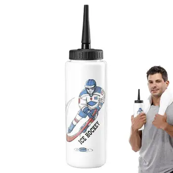 Футбольные бутылки для воды, герметичные, большая емкость, 1 л, хоккейная бутылка, портативные футбольные бутылки для воды с расширенным наконечником для