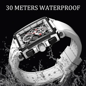 2023 LIGE Мужские спортивные наручные часы С хронографом Для мужчин, Армейский силиконовый ремешок, Квадратный Кварцевый Секундомер, Мужские часы Relogios Masculino