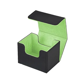 Коробка для колоды торговых карт, органайзер для хранения коллекционных игровых карточек, чехлы для протекторов, контейнер для 100+ карт зеленого цвета
