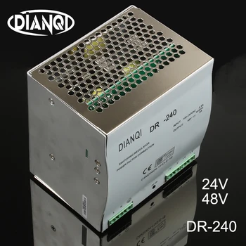  Din-рейка Источник питания с одним выходом DR-240w 12V24V48V преобразователь переменного тока в постоянный для светодиодной ленты DR-240-12 DR-240-24 DR-240-48 высокого качества