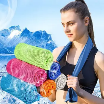 Спортивное полотенце для льда на открытом воздухе 30 * 80 см, портативное мини-охлаждающее полотенце из полиэфирного волокна, езда на велосипеде, Фитнес, Бег в тренажерном зале, Быстрое высыхание, прохладное полотенце