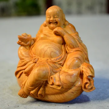Большой живот Будды Майтрейи орнамент резной утес кедровое дерево Будда подарок гостиная счастливый Будда Майтрейи орнамент статуя