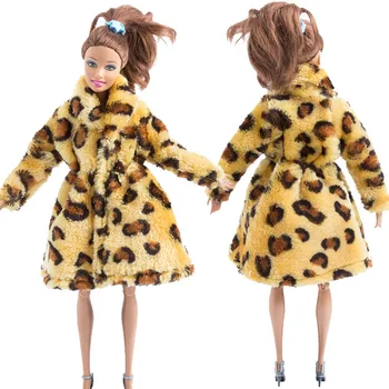 Коричневый леопард Модная кукольная одежда ручной работы для кукол Барби Меховое пальто Зимняя одежда 1/6 BJD Кукла Аксессуары своими руками Детская игрушка