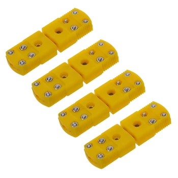 Набор разъемов для термопары типа K с желтым пластиковым корпусом, 4 шт.