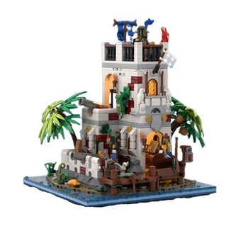 MOC Креативная Средневековая Пиратская серия, модель Imperial Outpost Fortress, строительные блоки, Кирпичи, игрушки своими руками для детей, подарки на День рождения