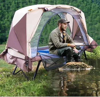 Высококачественная походная палатка-раскладушка для кемпинга на открытом воздухе, водонепроницаемая, для сна с кроватью, Складная походная раскладушка