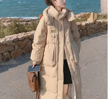 Пуховик, хлопковая куртка, женская зимняя куртка средней длины 2023, новая корейская версия, свободный дизайн, хлопковая куртка, топ для женщин