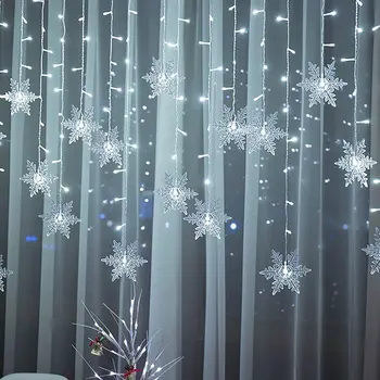 Рождественские Праздничные светодиодные декоративные фонари Сказочная спальня Струнная гирлянда Освещение Шторы Огни Рождественская вечеринка огни на открытом воздухе