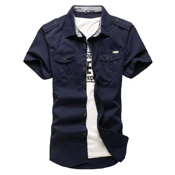 Летняя мужская рубашка-карго 5XL, тонкие хлопковые футболки с коротким рукавом, топы для отдыха на открытом воздухе, спортивные, военные, тактические