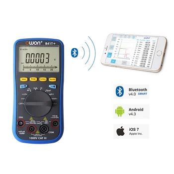Горячая Распродажа OWON Bluetooth B41T + Цифровой Мультиметр 10 Мом ЖК-Дисплей 3 В с Android iOS для Регистратора Данных Мультиметр Измеритель Температуры