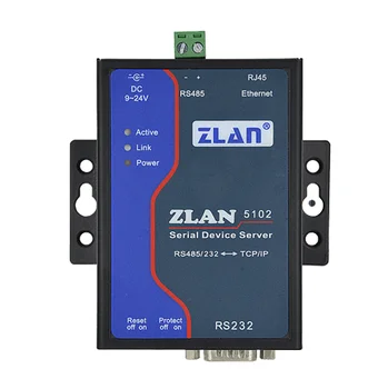 Сервер последовательных устройств ZLAN5102 представляет собой промышленный преобразователь для RS232 / 485 и протокола TCP / IP
