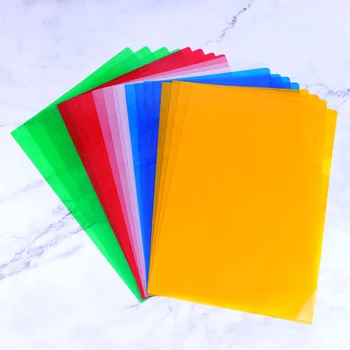 L-образный Прозрачный Одностраничный зажим формата А4 Пластиковая папка для документов Офисные Школьные принадлежности Случайный Цвет