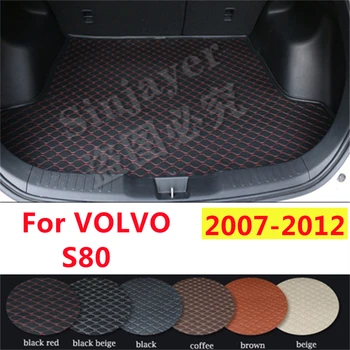 Коврик в багажник автомобиля SJ, изготовленный на заказ для VOLVO S80 2007 2008 2009 2010 2011 2012 годов выпуска, автомобильный задний багажник, лоток для багажника, защитный коврик для грузового ковра