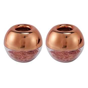 НОВИНКА-200 скрепок из розового золота с магнитным диспенсером для скрепок, держатель для скрепок из розового золота, 28 мм, розовое золото, 100 скрепок в коробке