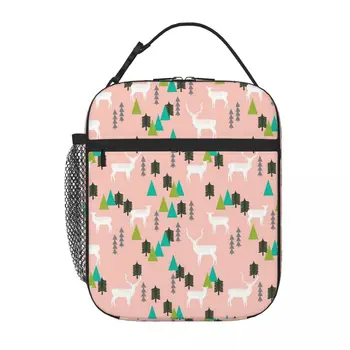 Румяна с оленьим лесом От Andrea Lauren Lunch Tote, термосумка, сумки для ланча, Кавайная сумка для ланча