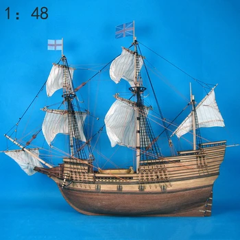1/48 Имитация деревянной классической модели парусника, набор для сборки, сделай САМ, коллекция игрушек Mayflower, подарок