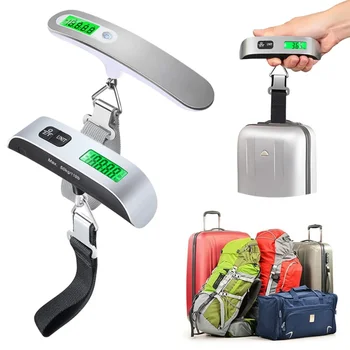 Портативные ЖК-цифровые подвесные весы для багажа, Дорожные весы для взвешивания багажа с ремнем для электронного весового инструмента 50 кг / 110 фунтов