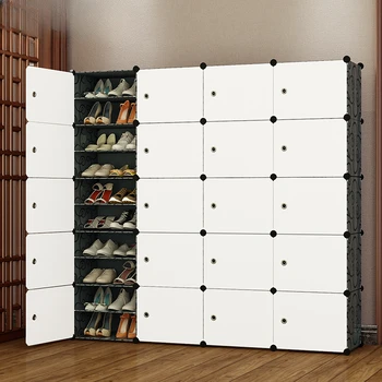 Простой шкаф для хранения обуви в домашнем хозяйстве, пластиковый порожек, многослойный пылезащитный и компактный стеллаж для хранения