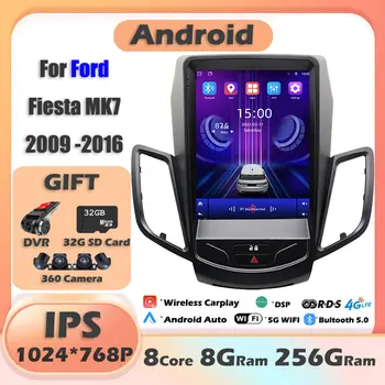 IPS Для Ford Fiesta MK7 2009-2016 Carplay Android 13 Автомобильный Радио Мультимедийный Видеоплеер Navigaion Головное Устройство Стерео 2Din Аудио