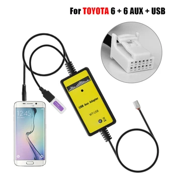 Адаптер CD-Чейнджера Автомобильный MP3 USB AUX Адаптер 6 + 6Pin С 3,5 мм AUX In для TOYOTA LEXUS Corolla RAV4 Camry