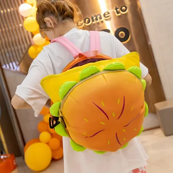 Милый рюкзак для гамбургеров для девочек, супер кавайный студенческий рюкзак, женская сумка, сумка для книг, школьный рюкзак для студентов колледжа