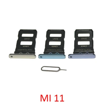 Лоток Для Чипа SIM-карты Для Оригинального Телефона Xiaomi Mi 11, Новый Слот Для SIM-Карты Micro SD, Держатель Адаптера, Черный, Синий, Фиолетовый, Серебристый С Pin-Кодом