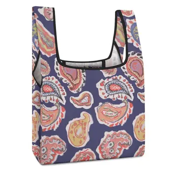 Большие сумки для покупок, сумка через плечо для покупок в экзотическом этническом стиле, Повседневная Женская сумка для покупок, настраиваемый узор, Полная печать