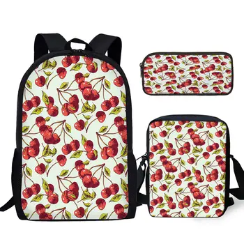 Фирменный рюкзак с акварельной печатью YIKELUO Cherry, сумка-мессенджер, студенческий пенал, удобная сумка на регулируемом плечевом ремне