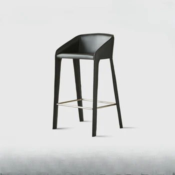 Барный стул домашнее седло кожаное кресло черный высококлассный барный стульчик для кормления современный простой барный стул