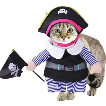 Костюм пирата для собак Портативный костюм для косплея в карибском стиле со шляпой, униформа для домашних животных для ролевых игр с собаками и кошками
