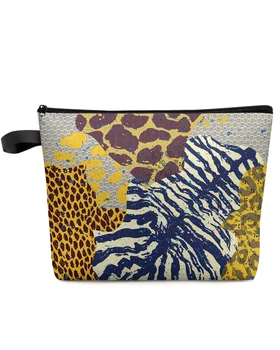 Леопардовый принт, принт Зебры, дорожная косметичка большой емкости, Переносная сумка для хранения косметики, женский водонепроницаемый пенал