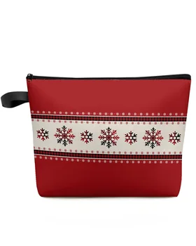 Красная клетчатая Рождественская елка, дорожная косметичка большой емкости, портативная сумка для хранения макияжа, женский водонепроницаемый пенал