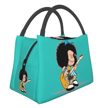 Изготовленная на заказ Mafalda, играющая на гитаре, Женский теплый холодильник, изолированные ланч-боксы для пикника, кемпинга, работы, дорожная сумка через плечо