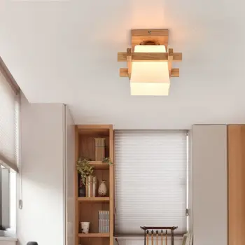 Современный свет, роскошь, простая индивидуальность, креативный проход, коридор, балкон, потолочный светильник из дерева, бревенчатый потолочный светильник для входа