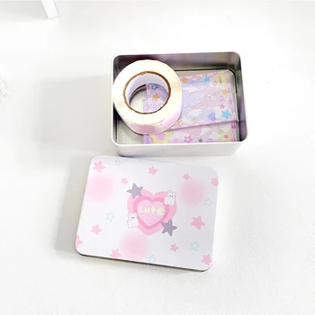 1 шт. Портативная мультяшная Маленькая коробка для хранения карточек, Милая мини-настольная коробка для хранения звездочек, канцелярские принадлежности, школьные принадлежности
