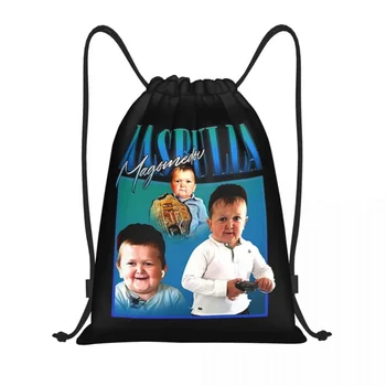 Hasbulla Hasbullah Smile Рюкзак на шнурке, спортивная спортивная сумка для мужчин и женщин, забавный рюкзак для покупок с мемами