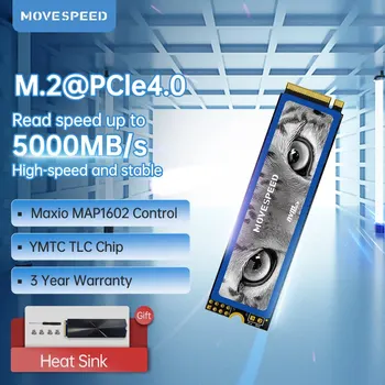 MOVESPEED SSD NVMe M2 2280 5000 МБ/с. 4 ТБ 2 ТБ 1 ТБ Внутренний Твердотельный Жесткий Диск M.2 PCIe 4.0 SSD-Накопитель для Настольного ноутбука