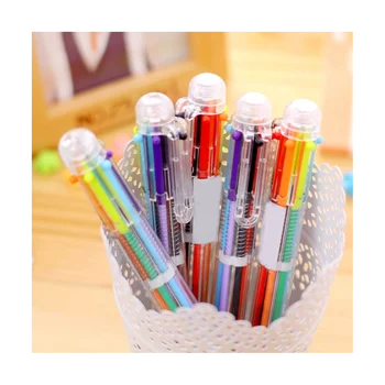 Шариковая ручка в упаковке 20 штук, многоцветные выдвижные шариковые ручки 6 в 1, ручка с красочными чернилами 0,5 мм, многоцветная ручка для школы