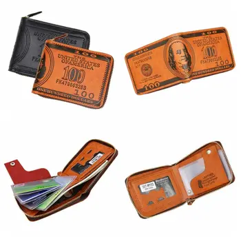 Клатч из искусственной кожи с рисунком доллара США, кошелек из искусственной кожи, держатель для фотокарточек, карман для денег, кошелек для монет, мужской кошелек на молнии, женский кошелек
