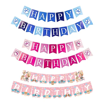 Комплект из 1 шт. 9 8-футовой синей бумажной открытки Украшения на День рождения для вечеринки по случаю Дня рождения Баннер с Днем рождения Знак Happy