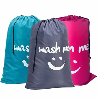 Нейлоновая сумка для белья в форме улыбки, дорожная сумка для хранения Wash Me, Органайзер для грязной одежды, пригодный для машинной стирки, шнурок 