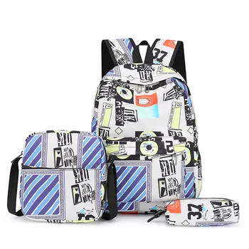 3 шт./компл., Женский рюкзак, повседневные нейлоновые школьные сумки большой емкости для студентов, рюкзак для девочек-подростков, Женский дорожный рюкзак, рюкзак