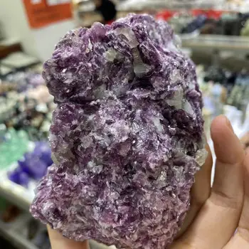 Необработанный камень с энергией фиолетового облачного кристалла, Украшение комнаты, Аквариума, Камень для медитации, Подарок для офиса