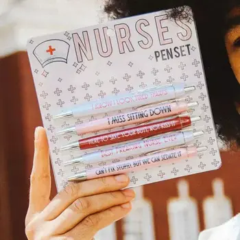 5шт Набор ручек для медсестры на День Святого Валентина, забавные ручки, шариковая ручка с черными чернилами, ручки для медсестер