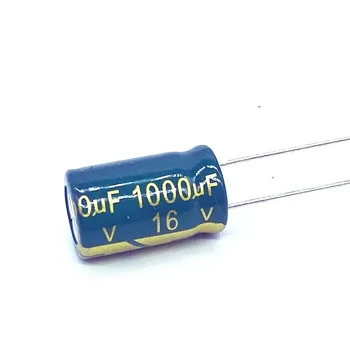100ШТ 1000 МКФ 16 В 16 В 1000 мкФ Алюминиевый электролитический конденсатор высокой частоты 8X16 мм