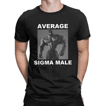 Vintage Average Sigma Male Funny Gigachad Мужская рубашка С Круглым вырезом Из Чистого Хлопка, Футболка для мужчин, Футболка с коротким Рукавом, Топы с Принтом